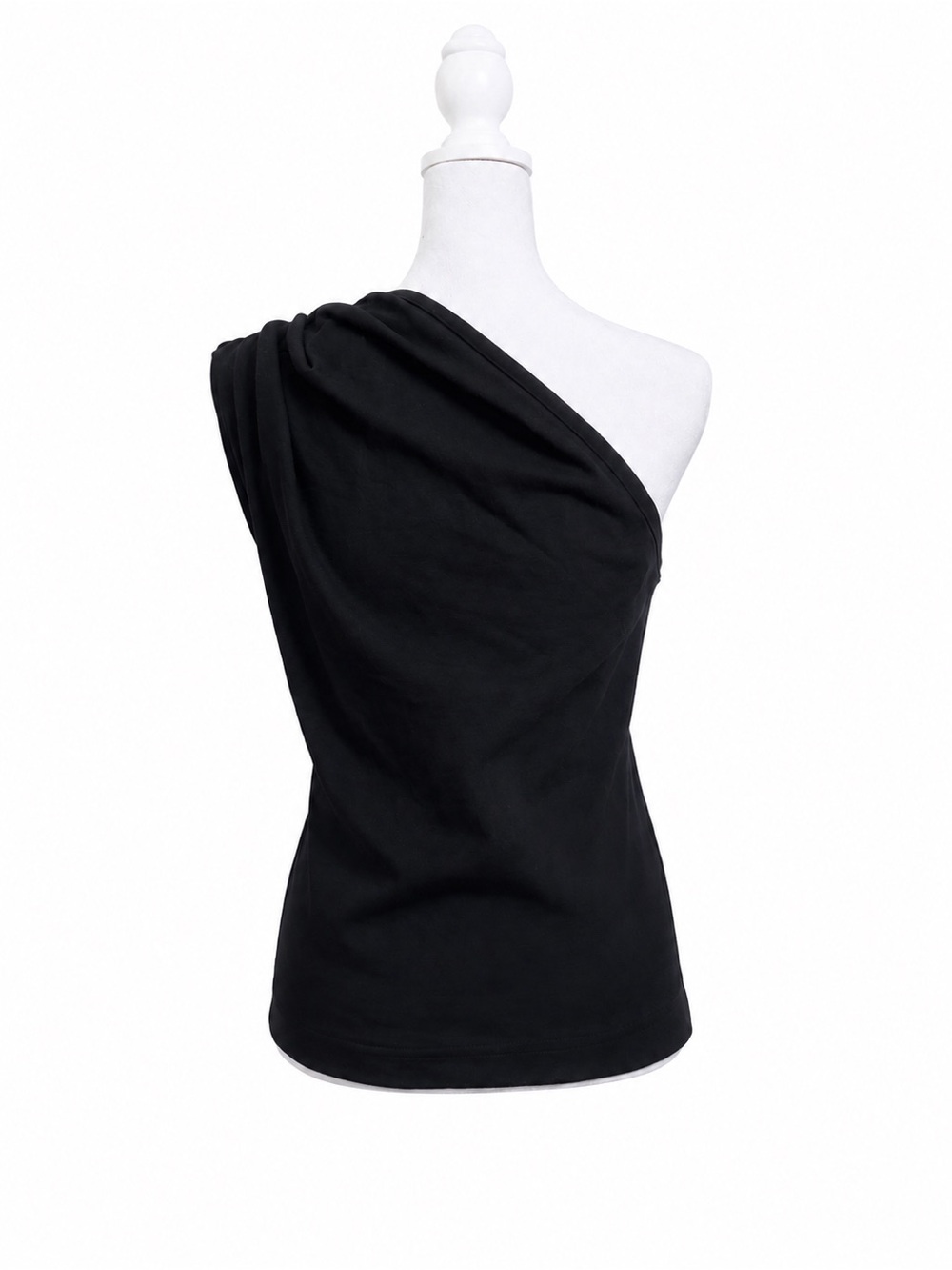 BR Black One Shoulder Ruched Top Size S Party Cocktail - Picture 2 of 8